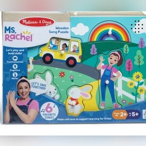 Melissa & Doug Ms. Rachel Wooden Song Puzzle - Blue and Green